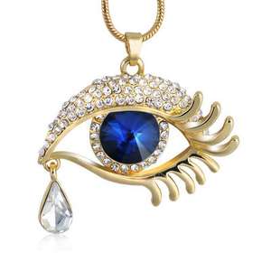 סיטונאי תכשיטים משובח של נשים עטיפה צבעוניות קריסטל עיניים שרשת תליון וינטג 'שרשרת תליון וינטג' - Product Image 3