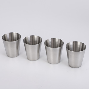BST Juego de 4 Vasos de Chupito de Acero Inoxidable 304 de 30 ml, Color Natural, Ecológicos, Duraderos, Modernos, con Logotipo Personalizado - Product Image 2