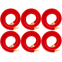 6 pièces de cordes de support réfléchissantes de 1,5 m en acier inoxydable de qualité ingénierie pour barrière de contrôle des foules, rouge |   Remplissable d'eau IP68