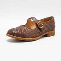 Chaussures de mariage vintage pour femmes, tissées à la main, style Mary Jane, talon carré de 8 cm, avec bride à la cheville