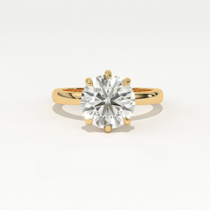 Aarinya Vintage IGI Certified Architectural Classic Lab-Grown Diamond 14K Gold Pure Crown-Set Brilliant 6-Prong Wedding - Product Image 1