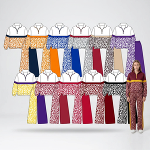 Conjunto de Ropa Casual y Moderna para Niñas, 2 Piezas, Colores del Equipo Escolar, Estampado de Leopardo, Top de Manga Larga y Pantalones - Product Image 1