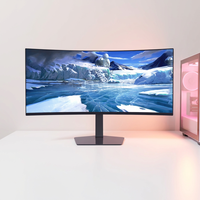 Monitor Curvo Ultraancho para Juegos de 34 Pulgadas, 180Hz, VA, Sin Bisel, con Brillo VGA de 400cd/m, Tiempo de Respuesta de 5ms para Esports