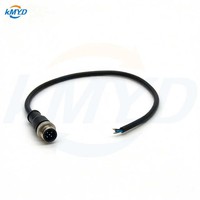 Connecteur mâle M12 5 broches à code A, étanche et blindé, droit, avec câble PVC 0,5 m 22 AWG pour capteurs industriels