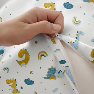 Skin Friendly 40s Lyocell Fitted Sheet Cartoon Dinosaur Breathable Stitched Home Bedding For Kids - Product Image 2