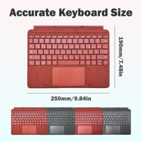 Nouveau clavier USB sans fil haute performance avec rétroéclairage RVB et pavé tactile pleine taille pour Surface GO 1/2/3 Gen 2018-2021