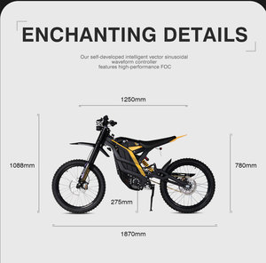 มอเตอร์ไซค์วิบาก Pro Retro Dirt Bike All-Terrain 72V 410N M 5000W มอเตอร์ไร้แปรงถ่าน ความเร็วสูงสุดเกิน 80 กม./ชม. พร้อมคอนโทรลเลอร์ FOC ประสิทธิภาพสูง - Product Image 1
