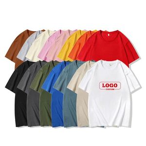 Wholesale High Quality Heavy <b>Weight</b> Knitted Plain Oversized Eco-Friendly Tshirt Printing Embroidery Custom <b>Blank</b> 100 Cotton - Product Image 1