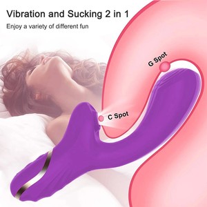 2-in-1 Female Sucking Rabbit <b>Vibrator</b> with G-spot & Clitoris Stimulation 100% Waterproof USB Charging 7 Frequencies - Product Image 5