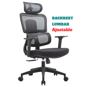 <span class=keywords><strong>Chaise</strong></span> <span class=keywords><strong>de</strong></span> <span class=keywords><strong>bureau</strong></span> pivotante multifonctionnelle avec dossier moyen réglable en hauteur, appui-tête rotatif, accoudoirs et tissu en maille pour ordinateur <span class=keywords><strong>de</strong></span> direction - Product Image 1