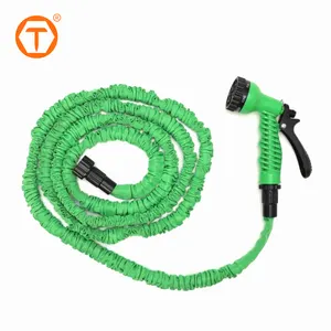 25FT Green Irrigation Collapsible Magic Hose Pipe Soft Flexible Expandable Water Garden Hose With 7 Pattern Spray Nozzle