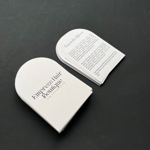 Tarjeta de agradecimiento con forma de arco troquelada a medida, tarjeta de instrucciones para el cuidado de extensiones de cabello con forma arqueada, logotipo impreso personalizado - Product Image 6