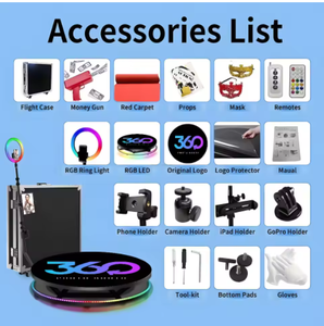 Photomaton 360° 68/80/100cm Prêt à l'emploi Compatible iPad Appareil <span class=keywords><strong>Photo</strong></span> Reflex Smartphone Métal Wi-Fi Télécommande Contrôle par <span class=keywords><strong>Application</strong></span> - Product Image 5