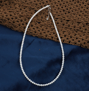 Tự Nhiên Nước Ngọt Trắng Peals 2Mm/3Mm Sợi Vòng Cổ 925 Tinh Khiết Bạc Có Thể Đảo Ngược Chuỗi Cổ Áo Sợi Đồ Trang Sức Thời Trang - Product Image 5