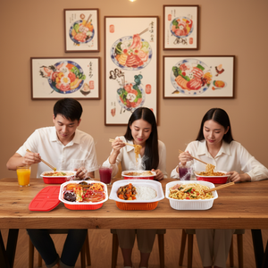 Boîte à lunch auto-chauffante en PP <span class=keywords><strong>de</strong></span> qualité alimentaire Boîtes et bacs <span class=keywords><strong>de</strong></span> rangement Conteneur alimentaire Jetable Gaufrage Emballage alimentaire 0.5mm WZ - Product Image 2