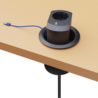 Ports de charge USB intégrés au meuble, multiprise de table standard UE Schuko, prise de courant encastrée pour PC
