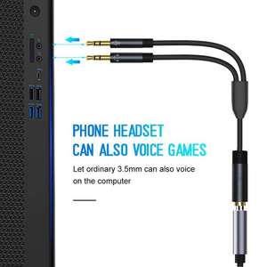 מתאם כבל סטריאו כפול 3.5 מ\\\"מ עם מפצל אוזניות כפול, זכר 2 נקבות, מתאם Aux Y למצלמה - Product Image 3