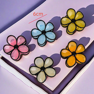 กิ๊บติดผมรูปดอกไม้สีครีมเจลลี่มิตูล คลิปหนีบผมทรงฉลามสำหรับผู้หญิง - Product Image 2