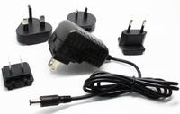 Adaptateur secteur AC/DC interchangeable 6V/12V/24V 1A Prise US EU UK AU DC 5.5*2.1mm CE FCC pour petits équipements électroniques OEM