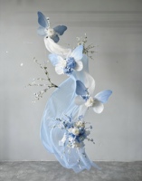 Grande Décoration de Plafond en Fleurs Papillon, Couleur Personnalisée, Drapé Floral Artificiel en Organza pour Fond de Scène de Mariage, Décoration d'Événements et de Fêtes