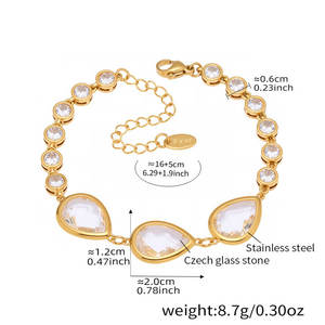 Luxury 316L Stainless Steel 14k 18k Gold Plated Women's Fashion <b>Bracelet</b> & Bangles Colorful <b>Gemstone</b> <b>Bracelet</b> for Women - Product Image 5