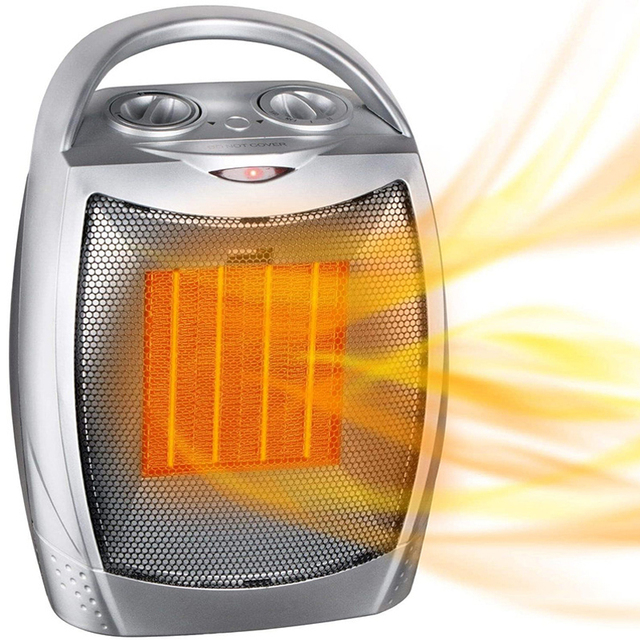 2 in 1 Small Portable High Power Desktop PTC Ceramic Space Air Hot Electric Fan Heater With Cooling Mode for Winter Office Home