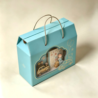 Boîte cadeau en papier OEM ODM avec fenêtre transparente, poignée en papier torsadé, logo personnalisé, emballage pour jouets d'enfants