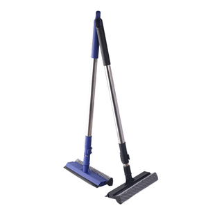 Escurridor de ventanas profesional 2 en 1 limpiador de ventanas con esponja tira de goma suave poste de extensión telescópico ajustable - Product Image 1