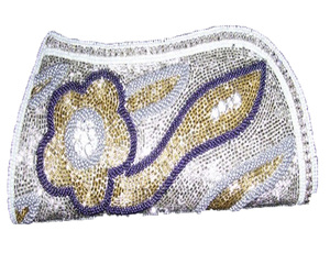 white & black Ladies party clutch purse - Product Image 1