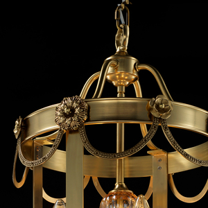 VH Modern Simple Luxury Copper Lantern Chandelier Adjustable Height Gold Custom Size <strong>Hanging</strong> Lights <strong>for</strong> Corridor Balcony <strong>Bar</strong> - Product Image 3