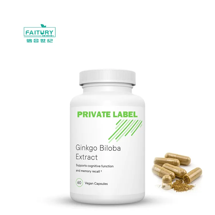 Marque distributeur Extrait de ginkgo biloba en poudre Comprimés OEM ODM Capsules de ginkgo biloba