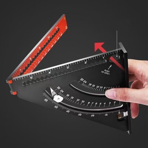 Penggaris lipat penggaris segitiga, kotak penggaris sudut aluminium Aloi dapat disesuaikan 6 inci - Product Image 6