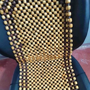 Coussin de siège auto en perles de bois, rafraîchissant et ventilé pour l'été, sans dossier, plat, beige, pour conducteur et passager - Product Image 4
