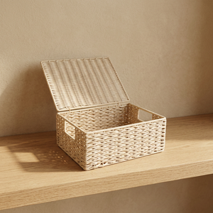 Caja de Almacenamiento Rectangular Resistente de Nuevo Diseño, con Cordón de Plástico y Tapa con Bisagras, Organizador de Armario - Product Image 3