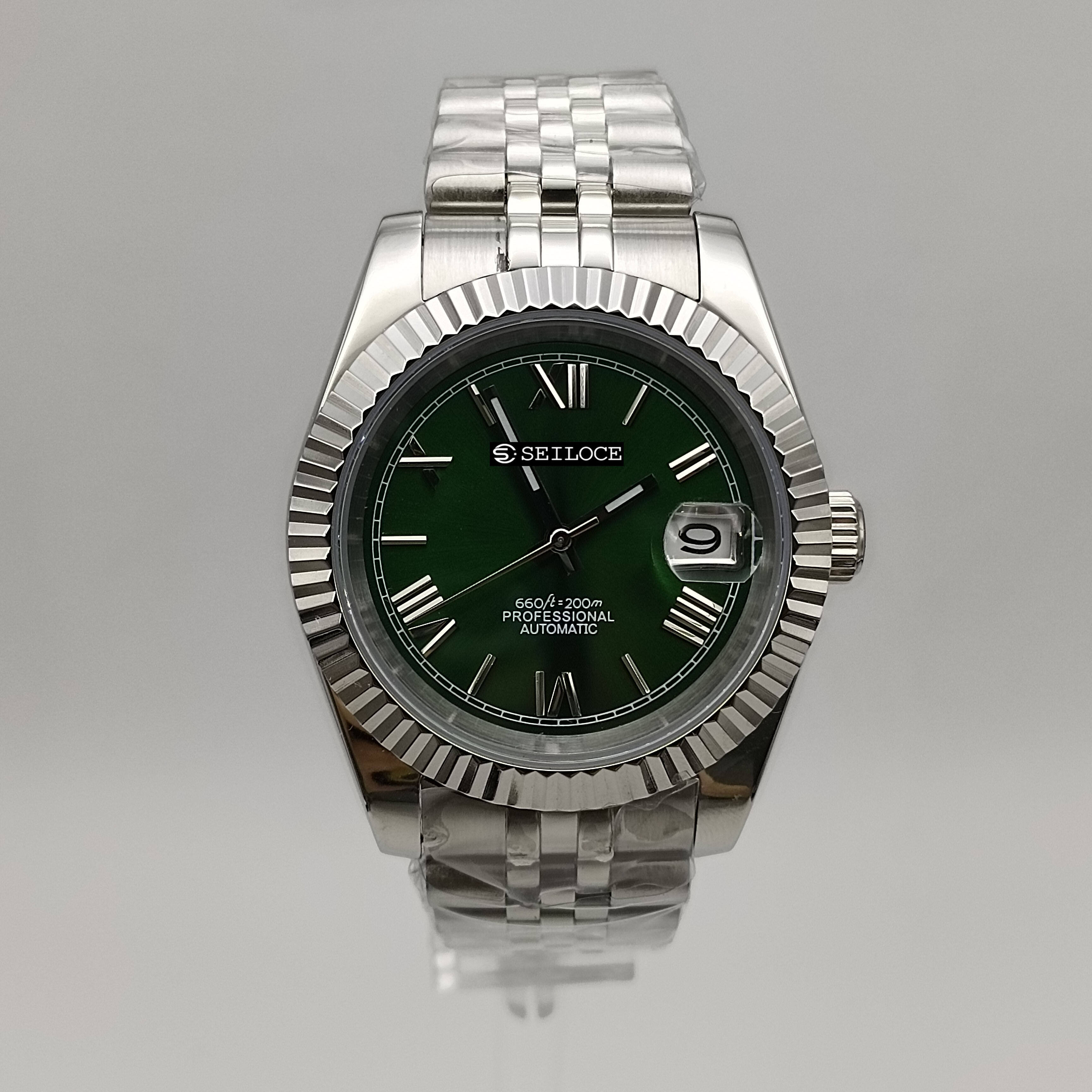 Silver Case+Dark Green Dial