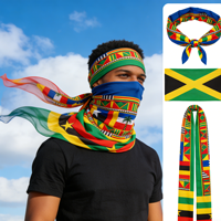 Drapeaux et Bannières Sportifs Personnalisables en Fibre de Polyester Non Tissée Imprimés Numériquement, 22*22 Pouces, Caraïbes Haïti, Extérieur YF