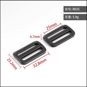 Sliding Buckle Zinc Alloy Black Two Position Adjustable For Bags Backpacks Pet <b>Webbing</b> Hardware Accessory - Product Image 4