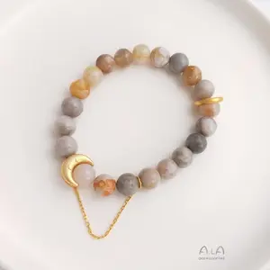 Braceletes de moda, acessórios, pulseiras de moda, lua, pingente de miçangas, para o sol, com miçangas espaçadoras, faça você mesmo