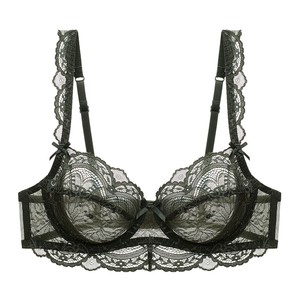 Soutien-gorge en dentelle transparente blanche, coupe trois quarts, lingerie féminine, usage quotidien - Product Image 3
