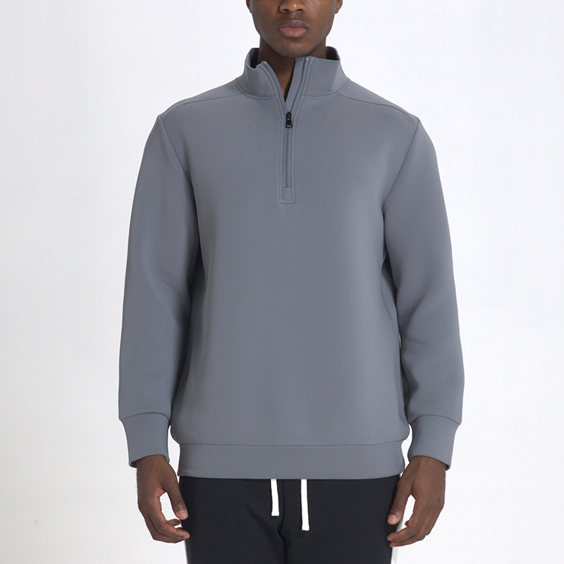 High Quality Sweatshirts Men Blank Sweatshirts Custom Quarter Zip Pullover Zip Neck Men's Sweatshirt