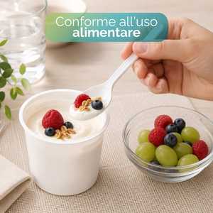 Cucchiai di Plastica Bianchi Riutilizzabili Lunghezza 12,5 Cm per Uso Quotidiano - Product Image 3