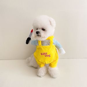 Pet <b>Transformation</b> <b>Costume</b> Blue And Yellow Broad Swords Funny Creative Dog Outfit All Seasons - Product Image 4