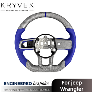 Volante Deportivo Personalizado de Cuero y Fibra de Carbono Kryvex para <span class=keywords><strong>Jeep</strong></span> <span class=keywords><strong>Wrangler</strong></span> JL Gladiator JT <span class=keywords><strong>Rubicon</strong></span> 2018-2026 - Product Image 2