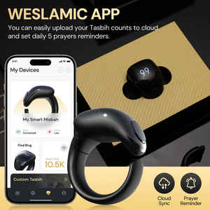 Weslamic itasbih Smart zikr Ring NFC ควบคุมโดยแอปมุสลิมนับถอยหลังพลาสติกเคสนาฬิกาปลุกสำหรับอธิษฐานใช้ได้กับ IOs - Product Image 2