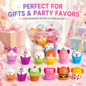 Portable Kawaii Beverage Animal Squishy <b>Pack</b> PU <b>Fidget</b> Collection Hand Therapy Rewards for School Activities - Product Image 3