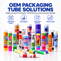 Tube d'emballage en aluminium-plastique pour chewing-gum avec impression UV personnalisée, design graphique, diamètre 12,7-35 mm, bouchon à vis