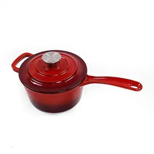 Factory Supply 19 cm Enameled Cast Iron Sauce Pan with Lid Enamel Cast Iron Sauce pot