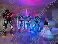 Nouveau style Costume Robot Led Costume Adulte Parti Robot Led Costumes Salle De Bal LED Échasse Robot avec autocollant led