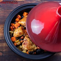 Tajine en fonte écologique personnalisé avec fond à induction et base plate, style marocain, pour OEM