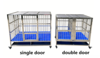 Cage à chien en acier inoxydable, cage pour chien, cage pour animaux de compagnie avec grille en plastique